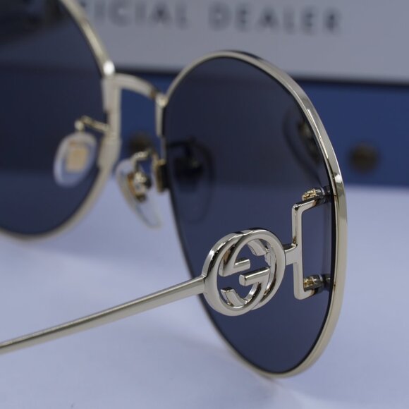 Gucci GG1206SA 002 Round Sunglasses - Gold/Grey - Picture 9 of 11